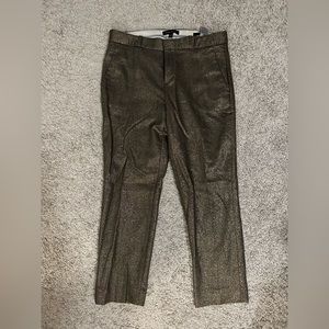 Banana Republic Metallic Gold Cropped Ankle Pants